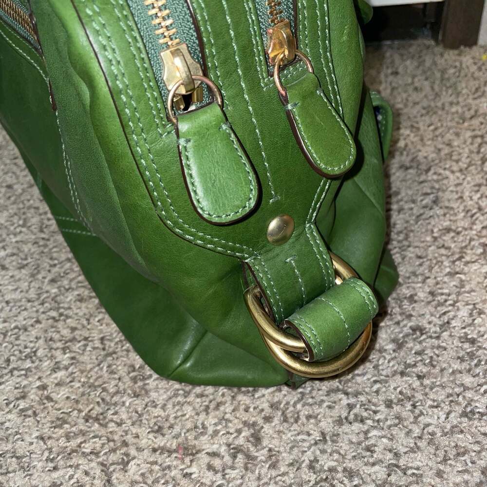 Coach Bleecker Street Limited Edition Peyton Satchel 12791 Green Legacy Leather - Picture 10 of 13